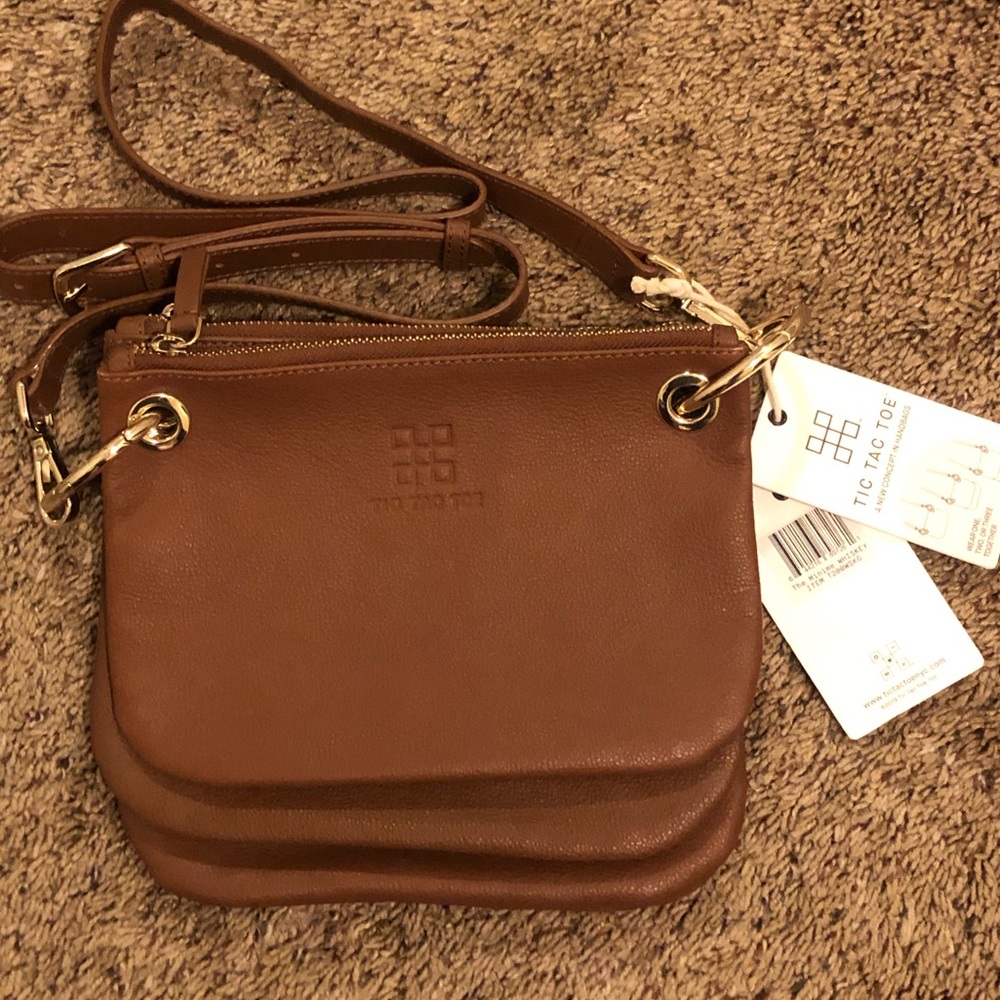 🆕️ Tic Tac Toe ‘The Minime’ Small Rectangular purse in Whiskey Leather